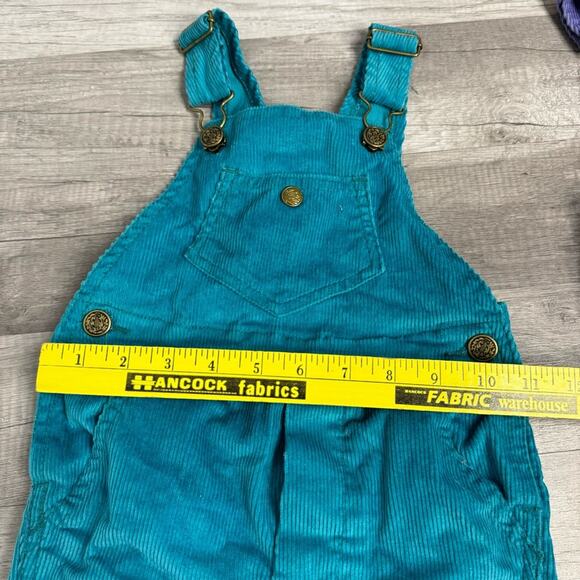 Vintage Corduroy Baby Overalls Montgomery Ward Two Pairs Lot 2T/XL Purple Teal - Picture 6 of 10